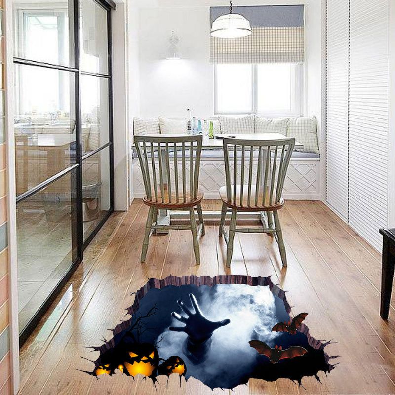 Halloween Horrible 3d Etiqueta De Piso Dormitorio Sala De Estar Casa Embrujada Decoración Pegatinas De Pared Mano Fantasma A Través Del Piso