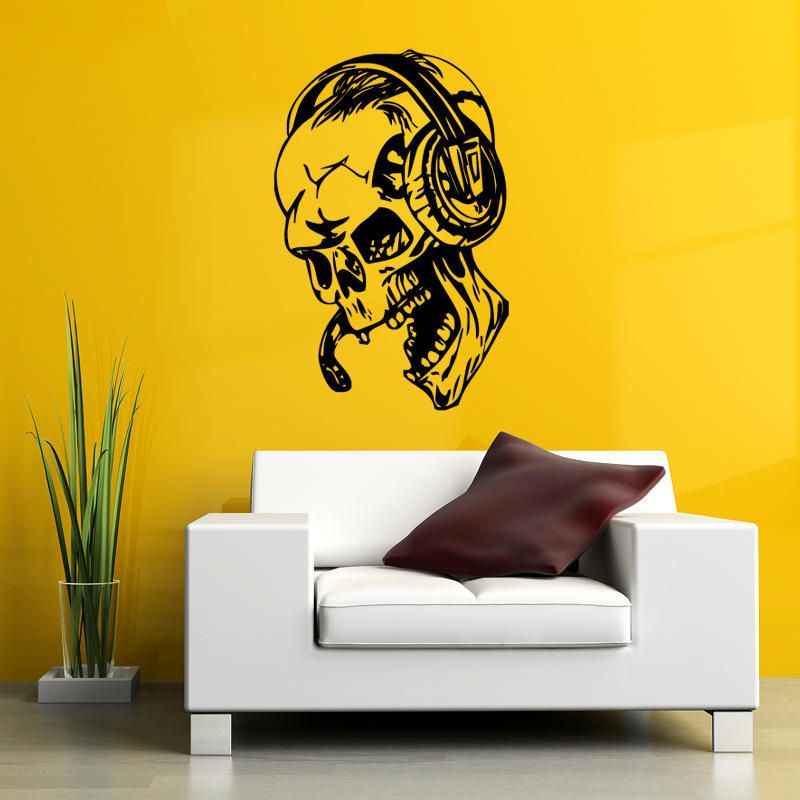 Hallowen Skull Head Showcase Glass Window Decor Wall Sticker Party House Decoración Del Hogar Calcomanía Creativa Diy Mural Wall Art Sticker