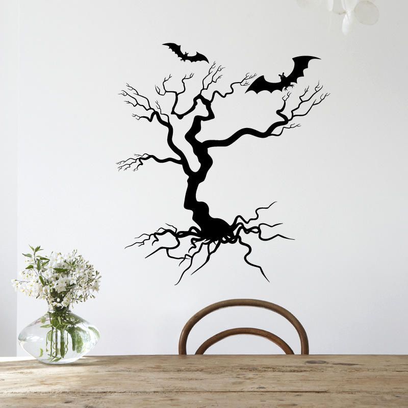 Hallowen Tree Glass Window Decor Etiqueta De La Pared Casa De Fiesta Decoración Del Hogar Calcomanía Creativa Diy Mural Wall Art Sticker