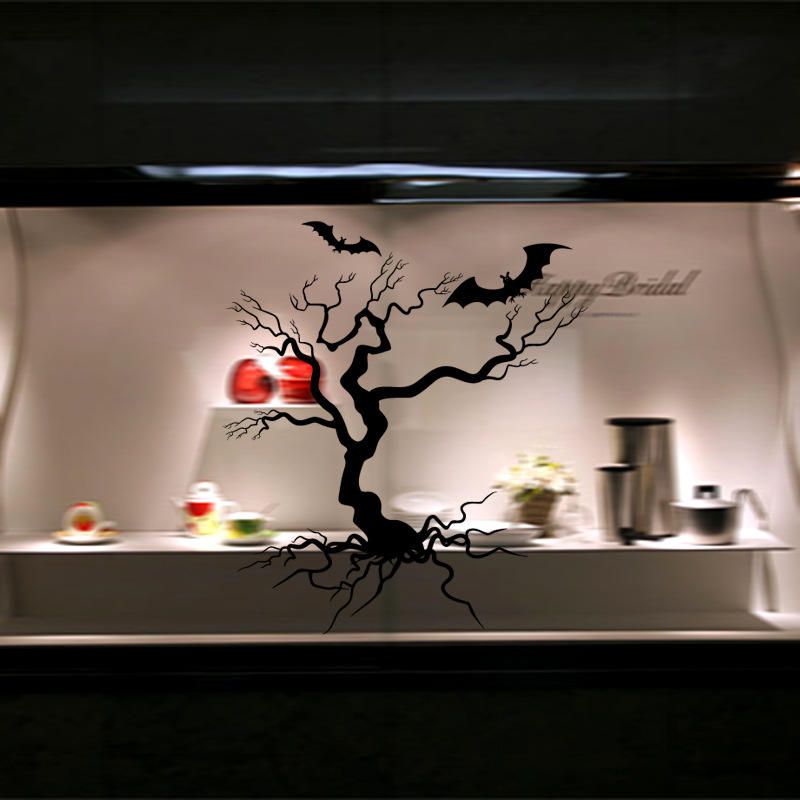 Hallowen Tree Glass Window Decor Etiqueta De La Pared Casa De Fiesta Decoración Del Hogar Calcomanía Creativa Diy Mural Wall Art Sticker