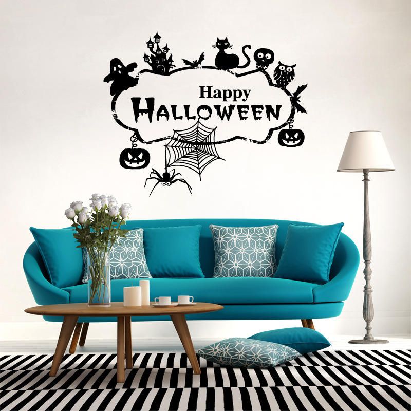 Hallowen Witch Tree Ghost Glass Window Decoración Etiqueta De La Pared Fiesta Casa Decoración Del Hogar Calcomanía Creativa Diy Mural Wall Art Sticker