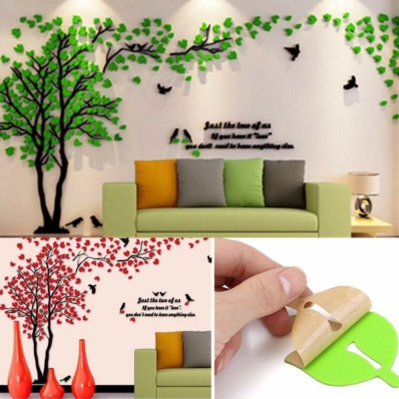 Hermoso Árbol 3d Diy Espejo Tatuajes De Pared Pegatinas Arte Hogar Habitación Vinilo Decoración Etiqueta De La Pared