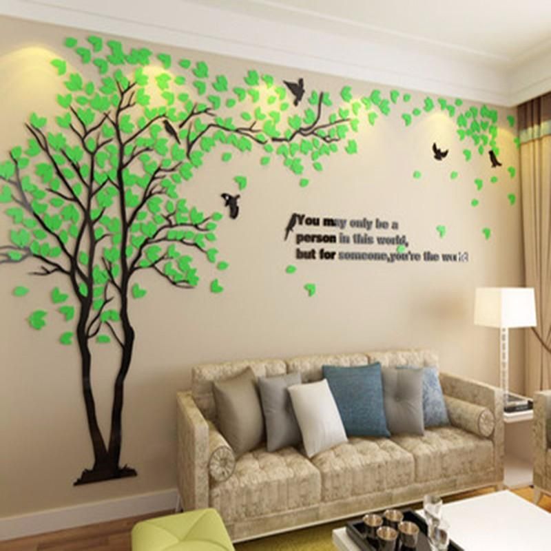 Hermoso Árbol 3d Diy Espejo Tatuajes De Pared Pegatinas Arte Hogar Habitación Vinilo Decoración Etiqueta De La Pared