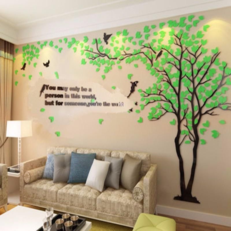 Hermoso Árbol 3d Diy Espejo Tatuajes De Pared Pegatinas Arte Hogar Habitación Vinilo Decoración Etiqueta De La Pared