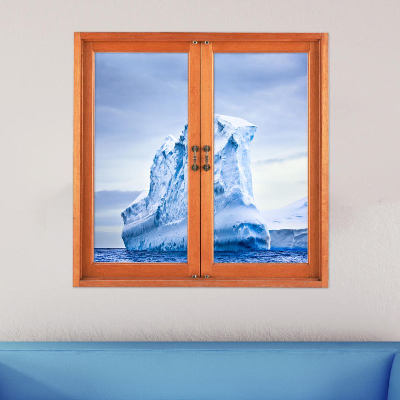 Iceberg 3d Vista De Ventana Artificial Calcomanías De Pared 3d Barrera Frígida Pag Pegatinas Decoración De La Pared Del Hogar Regalo