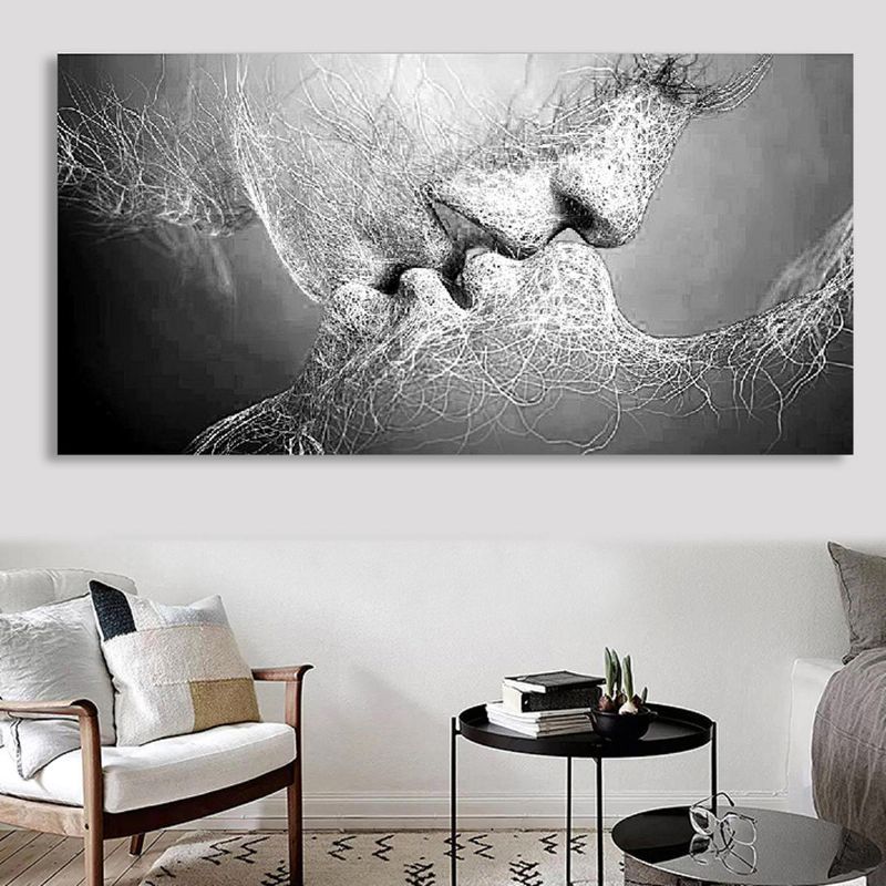 Imagen De Arte De Pared De Amor En Blanco Y Negro Impresión De Artes Abstractas En Pinturas Para Decoración De Habitaciones