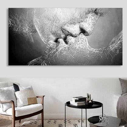 Imagen De Arte De Pared De Amor En Blanco Y Negro Impresión De Artes Abstractas En Pinturas Para Decoración De Habitaciones