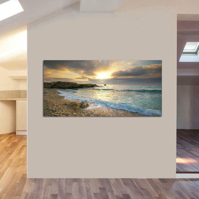 Impresión De Lienzo De Playa Océano Ola Puesta De Sol Mar Sin Marco Pinturas Arte De La Pared Decoración Del Hogar