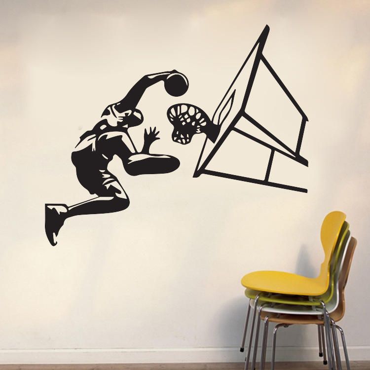 Jugador De Baloncesto Air Slam Dunk Pegatina De Pared Extraíble Calcomanías De Vinilo Pegatinas De Arte Para Habitación Deportiva