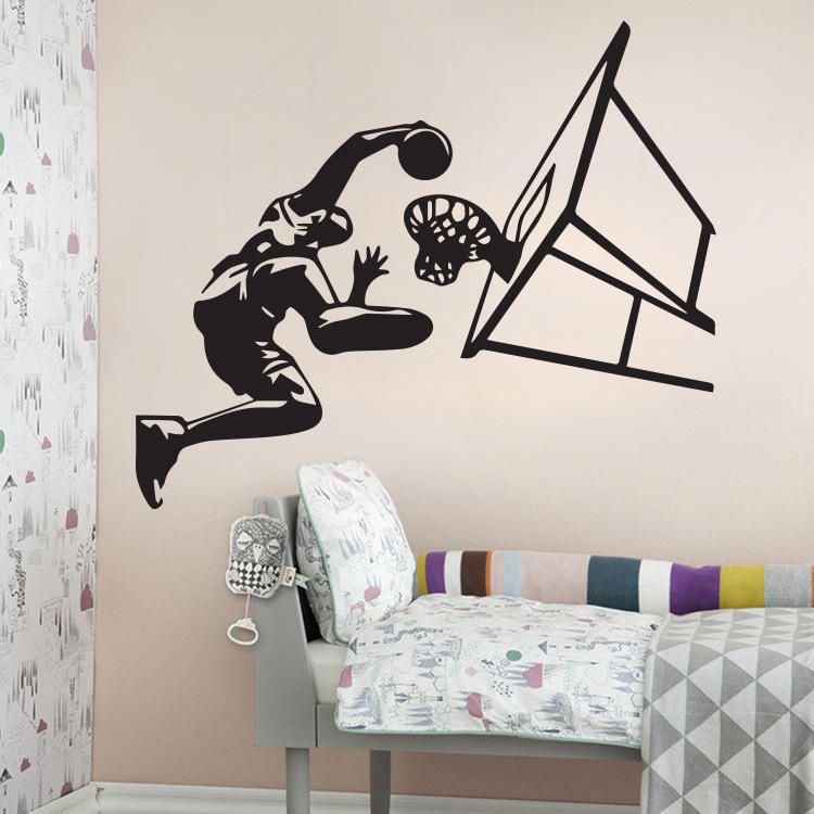 Jugador De Baloncesto Air Slam Dunk Pegatina De Pared Extraíble Calcomanías De Vinilo Pegatinas De Arte Para Habitación Deportiva