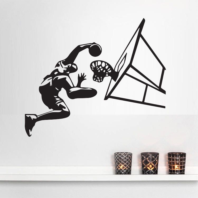 Jugador De Baloncesto Air Slam Dunk Pegatina De Pared Extraíble Calcomanías De Vinilo Pegatinas De Arte Para Habitación Deportiva