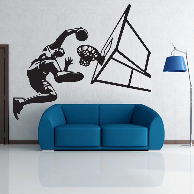 Jugador De Baloncesto Air Slam Dunk Pegatina De Pared Extraíble Calcomanías De Vinilo Pegatinas De Arte Para Habitación Deportiva