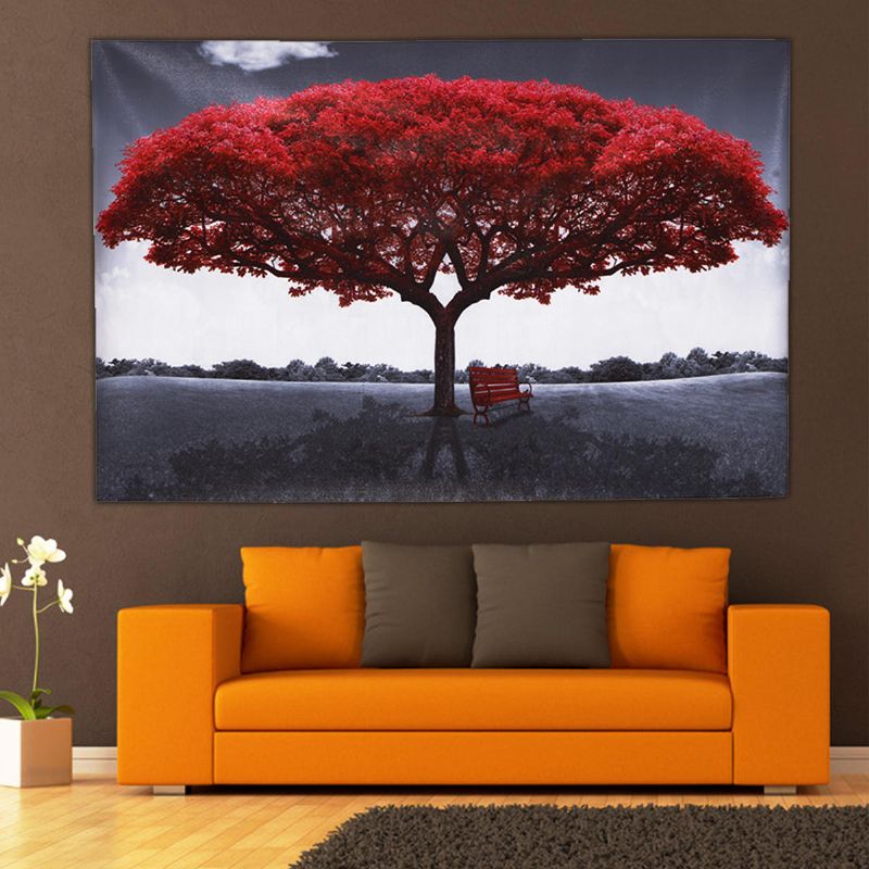 Lienzo De Árbol Rojo Grande Decoración De Pared Moderna Para El Hogar Pinturas Artísticas Impresión De Imagen Sin Marco Decoraciones Para El Hogar