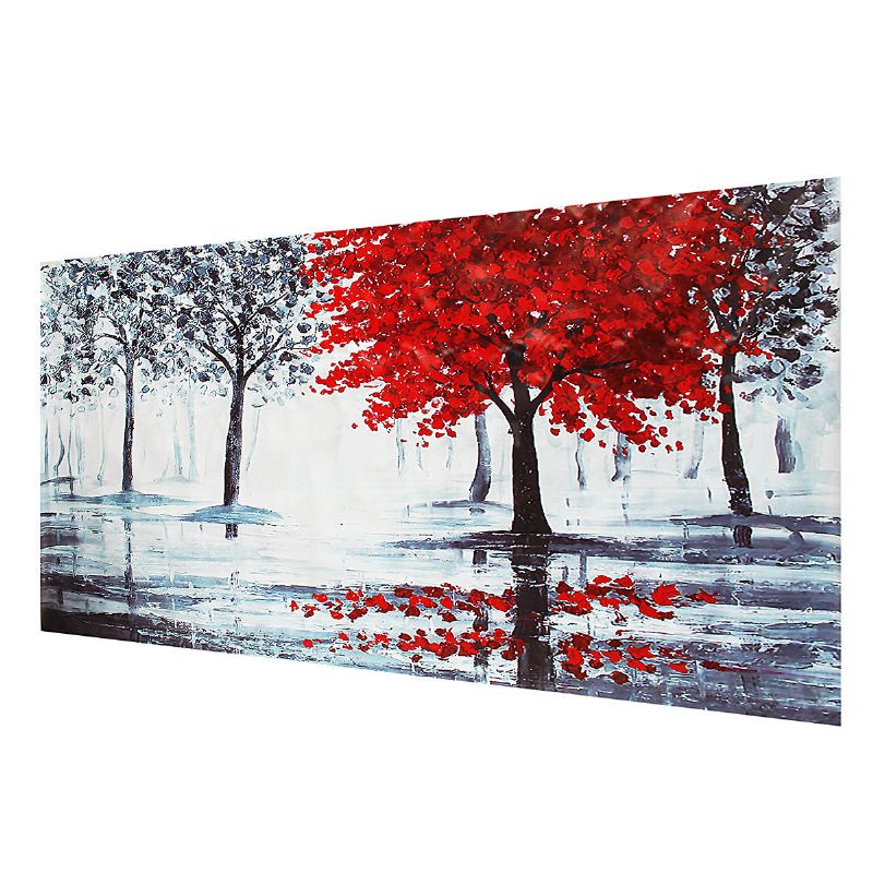 Lienzo De Bosque Rojo Moderno Decoración De La Pared Del Hogar Pinturas Artísticas Impresión De Imagen Sin Marco