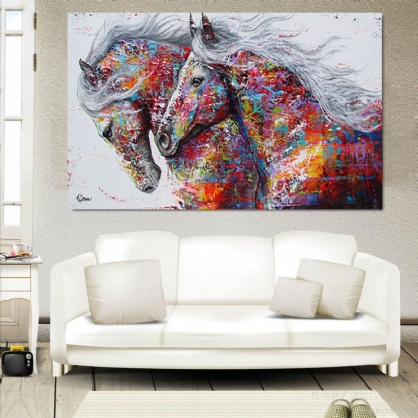 Lienzo Running Horse Art Print Pinturas Sin Marco Cuadro De Pared Colorido Cartel Para La Decoración Del Hogar De La Sala De Estar