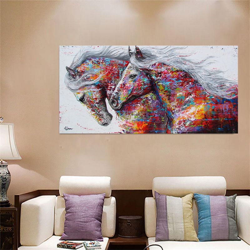 Lienzo Running Horse Art Print Pinturas Sin Marco Cuadro De Pared Colorido Cartel Para La Decoración Del Hogar De La Sala De Estar