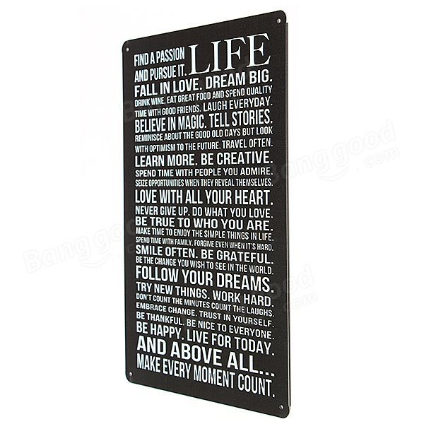 Life Poem Cartel De Chapa Vintage Decoración De Pared Día De Acción De Gracias Regalo De Navidad