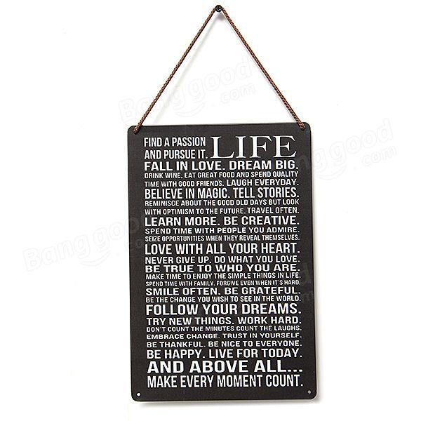 Life Poem Cartel De Chapa Vintage Decoración De Pared Día De Acción De Gracias Regalo De Navidad