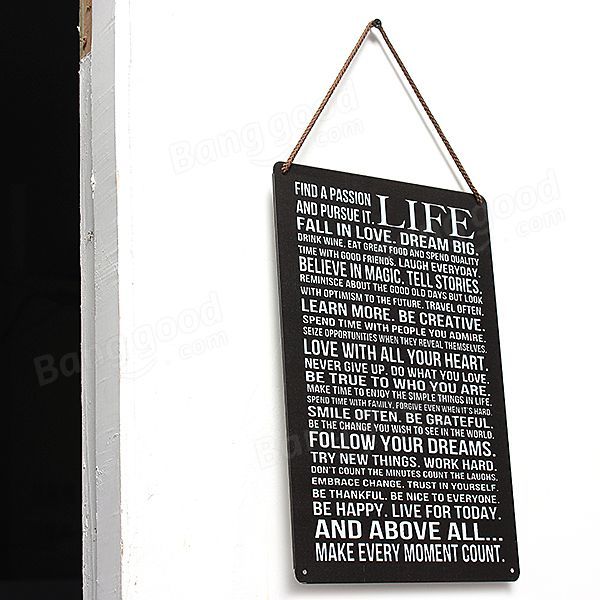 Life Poem Cartel De Chapa Vintage Decoración De Pared Día De Acción De Gracias Regalo De Navidad