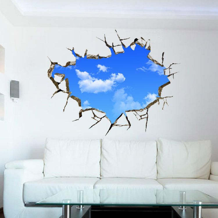 Miico 3d Pegatinas De Pared De Pvc Creativas Decoración Del Hogar Arte Mural Extraíble Cielo Paisaje Pared Calcomanías