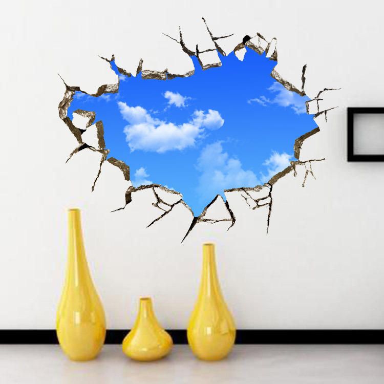 Miico 3d Pegatinas De Pared De Pvc Creativas Decoración Del Hogar Arte Mural Extraíble Cielo Paisaje Pared Calcomanías