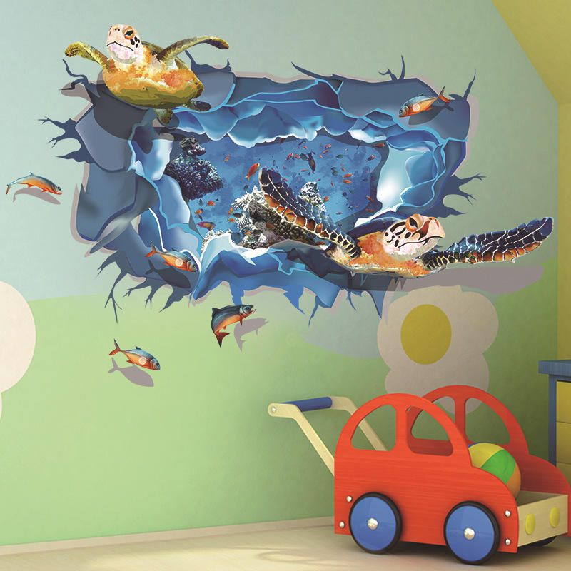 Miico 3d Pegatinas De Pared De Pvc Creativas Decoración Del Hogar Arte Mural Extraíble Pegatina De Decoración Del Mundo Marino