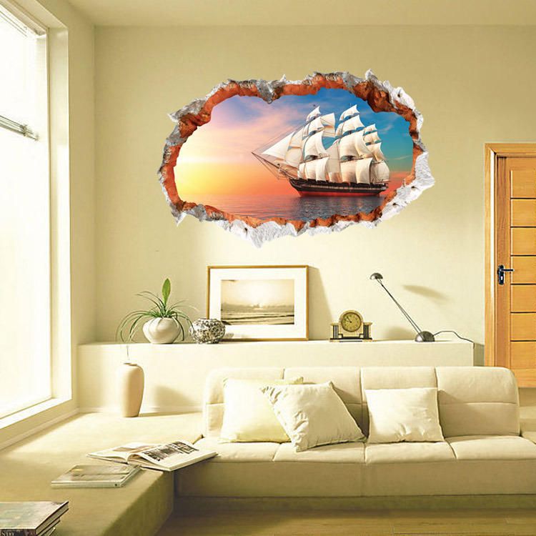 Miico 3d Pegatinas De Pared De Pvc Creativas Decoración Del Hogar Arte Mural Extraíble Pegatina De Decoración De Navegación