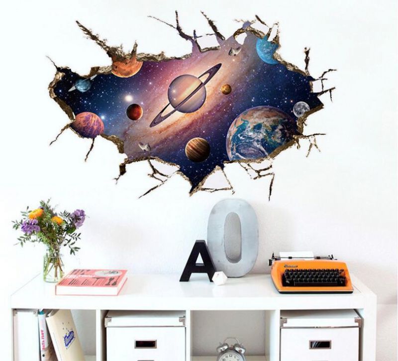 Miico 3d Pegatinas De Pared De Pvc Creativas Decoración Del Hogar Arte Mural Extraíble Starry Sky World Calcomanías De Pared