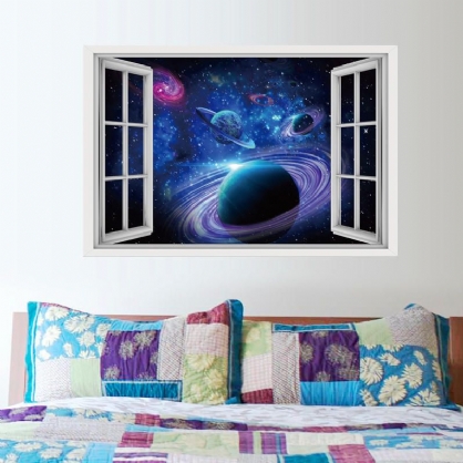 Miico 3d Star Bright Planet Dormitorio Sala De Estar Pegatinas De Pared Decoración Para El Hogar Arte Mural Extraíble Planet Tatuajes De Pared