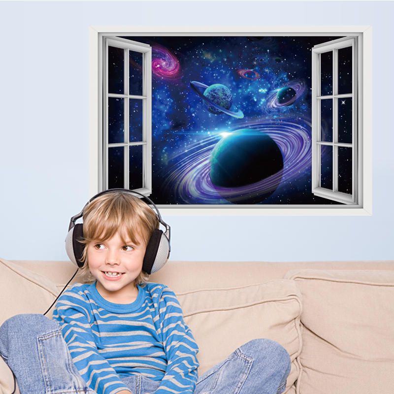 Miico 3d Star Bright Planet Dormitorio Sala De Estar Pegatinas De Pared Decoración Para El Hogar Arte Mural Extraíble Planet Tatuajes De Pared