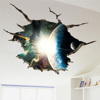 Miico Creative 3d Space Universe Planetas Pared Rota Extraíble Home Room Wall Decor Sticker