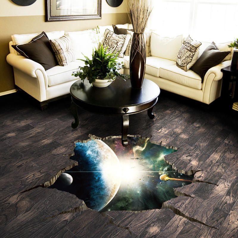 Miico Creative 3d Space Universe Planetas Pared Rota Extraíble Home Room Wall Decor Sticker