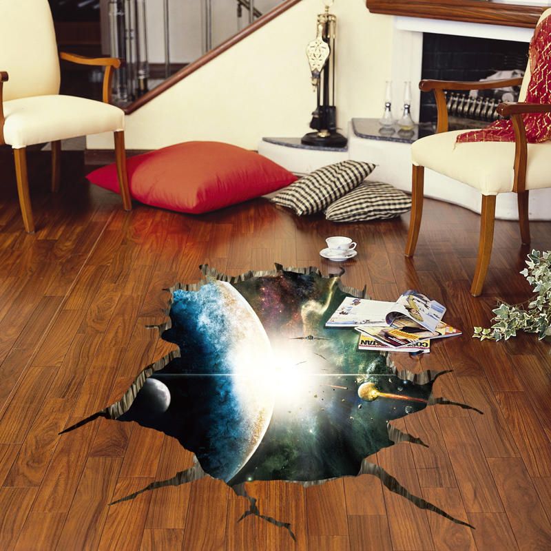 Miico Creative 3d Space Universe Planetas Pared Rota Extraíble Home Room Wall Decor Sticker