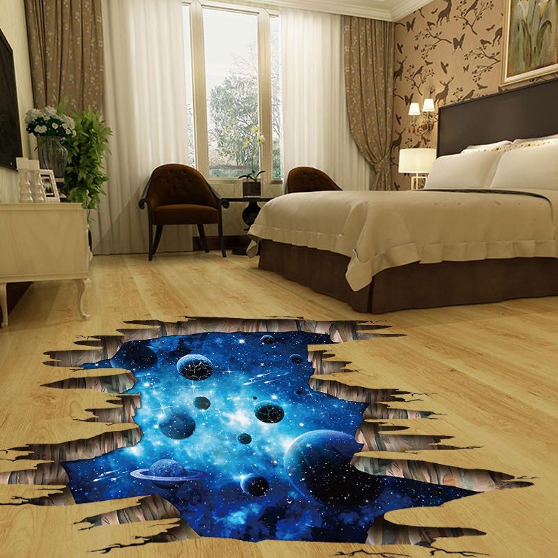 Miico Creative 3d The Milky Way Pared Rota Extraíble Hogar Habitación Decorativa Pared Piso Decoración Pegatina