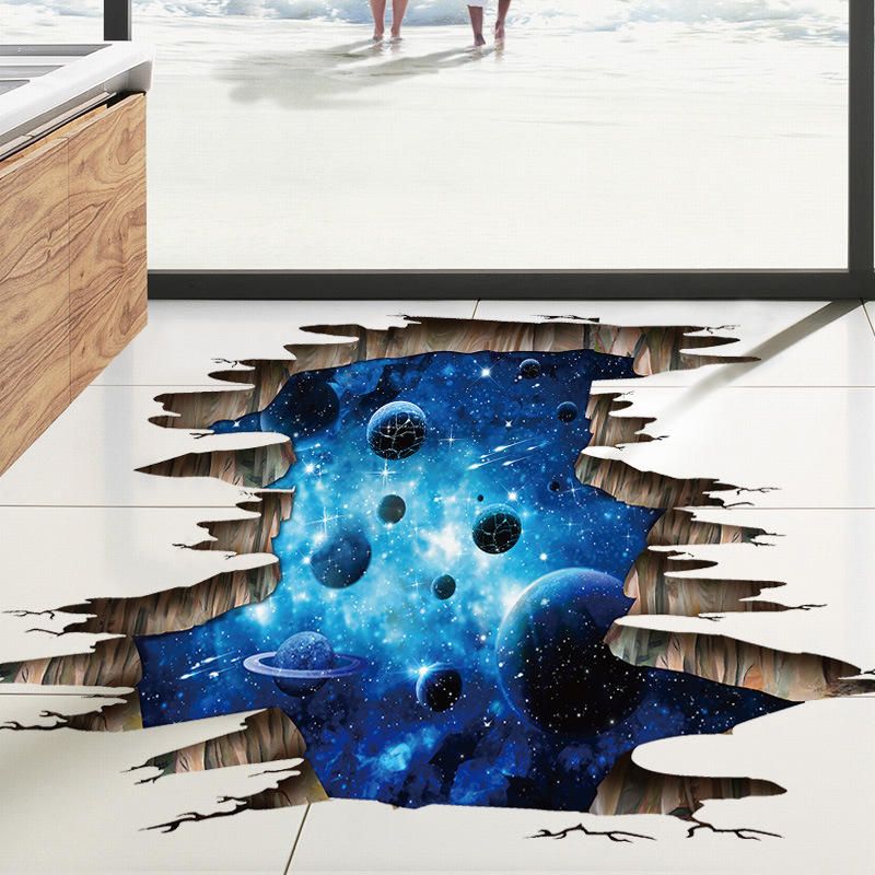 Miico Creative 3d The Milky Way Pared Rota Extraíble Hogar Habitación Decorativa Pared Piso Decoración Pegatina