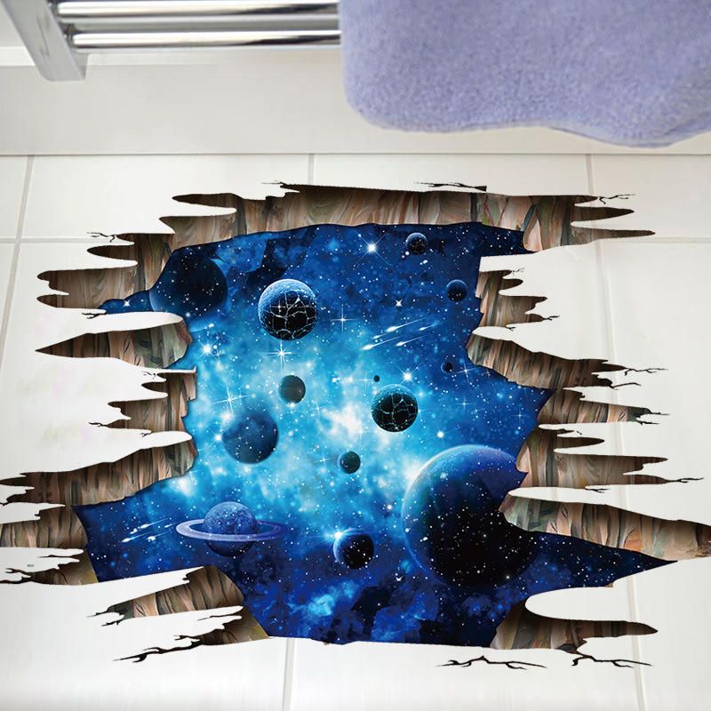 Miico Creative 3d The Milky Way Pared Rota Extraíble Hogar Habitación Decorativa Pared Piso Decoración Pegatina