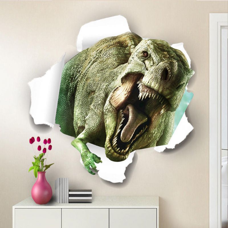 Miico Creativo 3d Dinosaurio Pvc Extraíble Hogar Habitación Decorativa Pared Puerta Decoración Pegatina