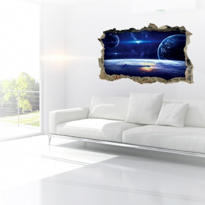 Miico Creativo 3d Universo Planeta Pared Rota Extraíble Hogar Habitación Decoración De Pared Pegatina