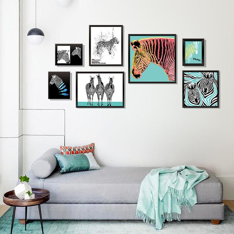 Miico Marco De Fotos Estéreo De Siete Dihombreiones Art Zebra Etiqueta De La Pared