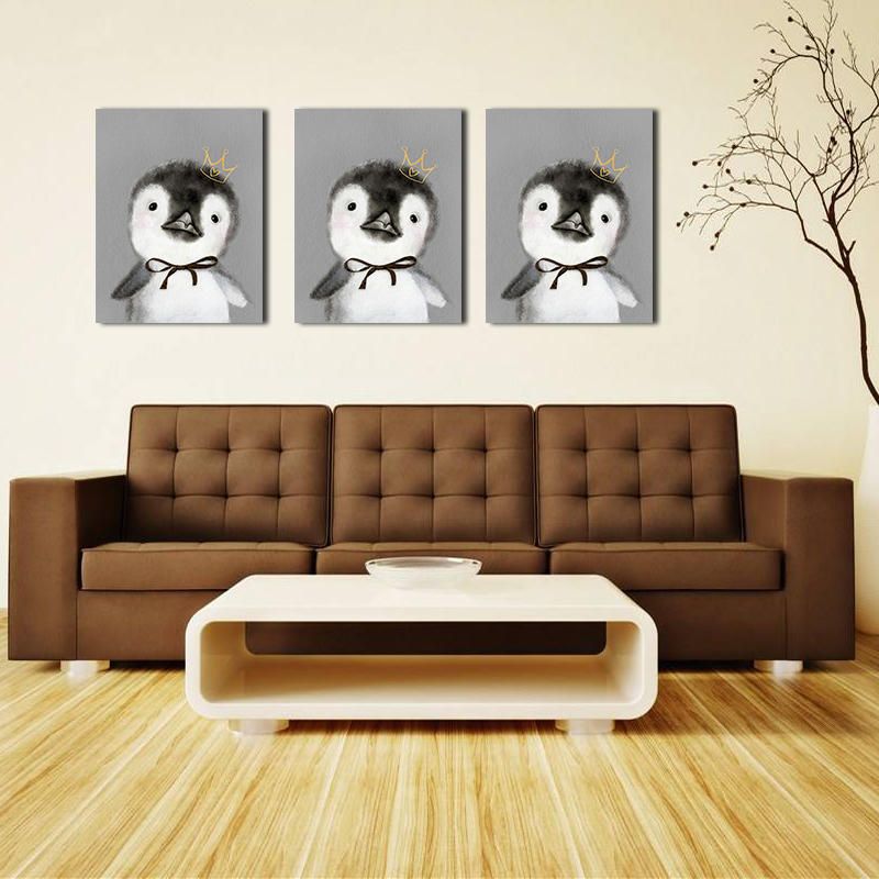 Miico Pinturas Al Óleo Pintadas A Mano Pinturas De Pingüinos De Dibujos Animados Arte De La Pared Para La Decoración Del Hogar