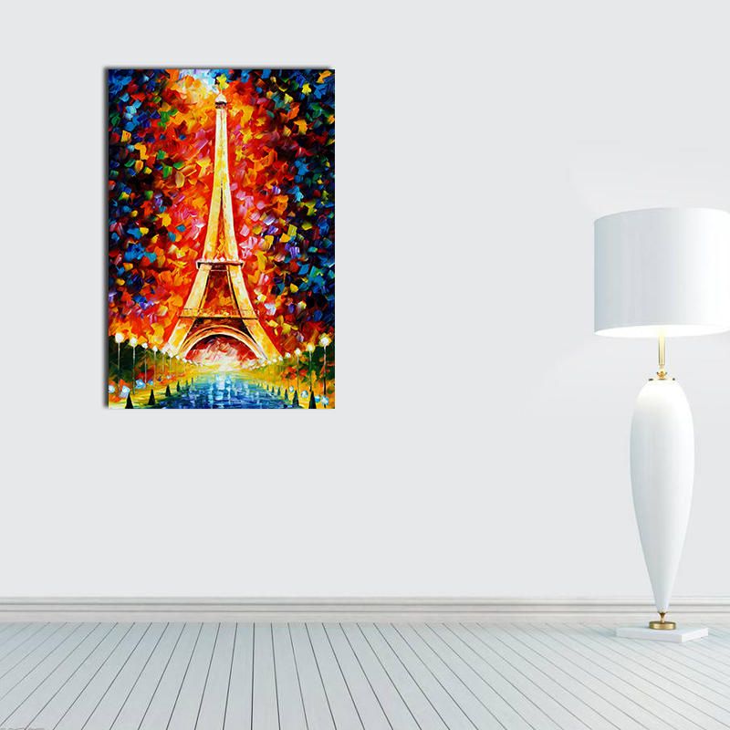 Miico Pinturas Al Óleo Pintadas A Mano Torre Eiffel Paisaje Arte De La Pared Para La Decoración Del Hogar