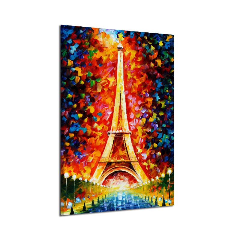 Miico Pinturas Al Óleo Pintadas A Mano Torre Eiffel Paisaje Arte De La Pared Para La Decoración Del Hogar