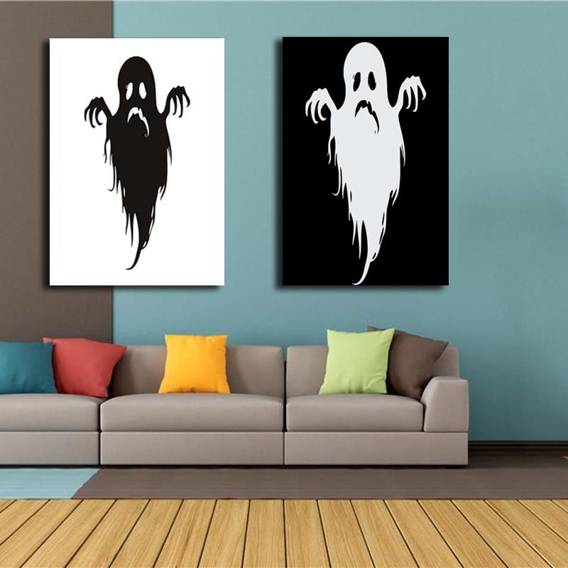 Miico Pinturas Decorativas Combinadas Pintadas A Mano Arte De La Pared Del Fantasma De Halloween Para La Decoración Del Hogar