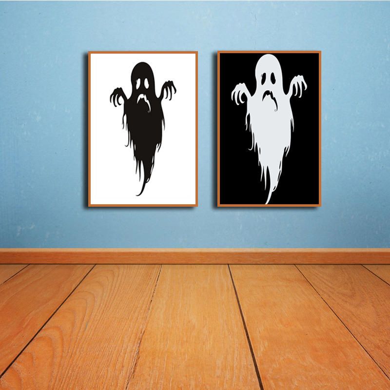 Miico Pinturas Decorativas Combinadas Pintadas A Mano Arte De La Pared Del Fantasma De Halloween Para La Decoración Del Hogar