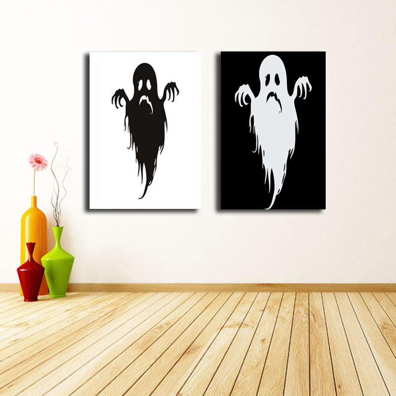 Miico Pinturas Decorativas Combinadas Pintadas A Mano Arte De La Pared Del Fantasma De Halloween Para La Decoración Del Hogar