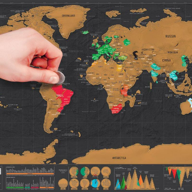 Mini Póster De Mapa Del Mundo De Raspado De Viaje De Lujo Negro Registro De Vacaciones Para Viajeros Regalo Mapa De Vacaciones Personalizado