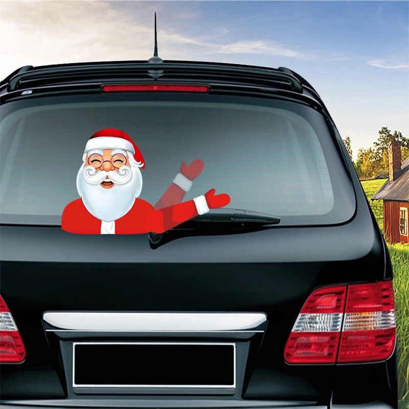 Navidad Coche Ventana Trasera Limpiaparabrisas Pegatina Desmontable Creativo Pvc Coche Decoración Pegatina Protección Uv