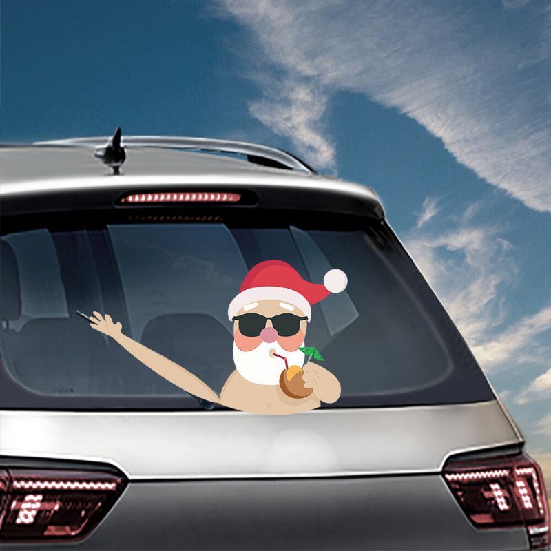 Navidad Coche Ventana Trasera Limpiaparabrisas Pegatina Desmontable Creativo Pvc Coche Decoración Pegatina Protección Uv