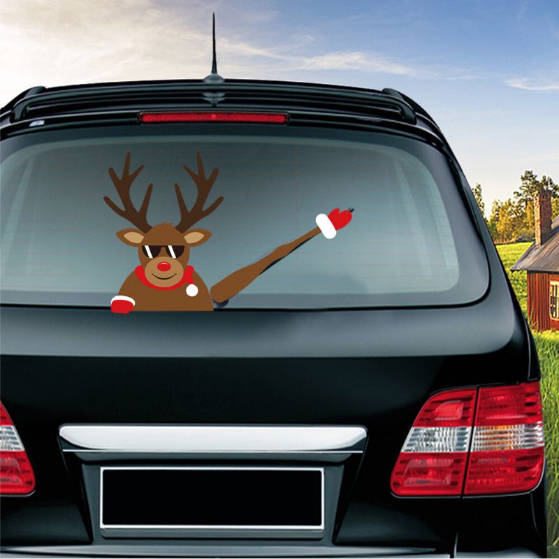 Navidad Coche Ventana Trasera Limpiaparabrisas Pegatina Desmontable Creativo Pvc Coche Decoración Pegatina Protección Uv