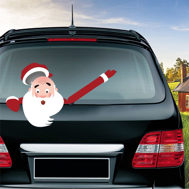 Navidad Coche Ventana Trasera Limpiaparabrisas Pegatina Desmontable Creativo Pvc Coche Decoración Pegatina Protección Uv